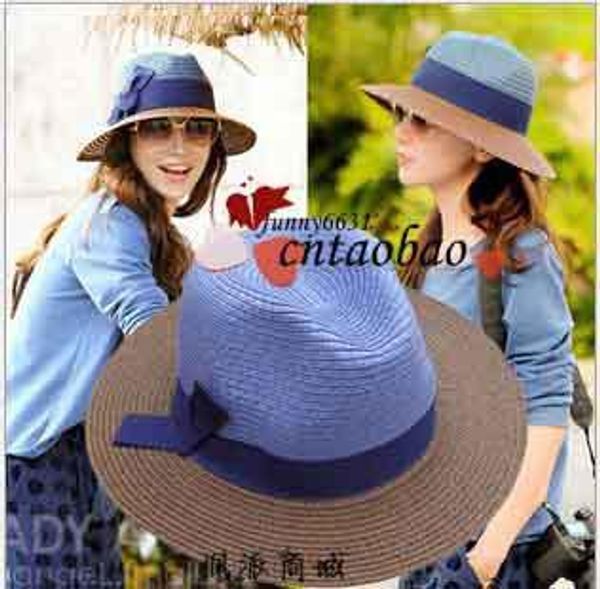 fashion women classical floppy straw brim beach hat lady girls ladies sun cap collapsible patchowrk 4 colors ing, Blue;gray
fashion women classical floppy straw brim beach hat lady girls ladies sun cap collapsible patchowrk 4 colors ing, Blue;gray