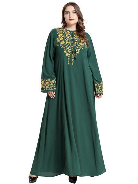 9002 fashion comfortable large size womens green flower embroidered round neck arab dress casual big swing dress, Red
9002 fashion comfortable large size womens green flower embroidered round neck arab dress casual big swing dress, Red