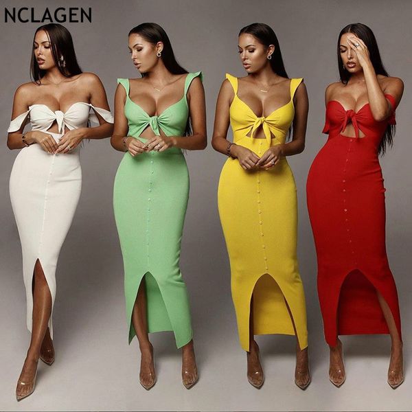 nclagen 2019 women low bust bow bandage hollow out petal sleeve knitted dress backless single breasted split party outfits, Black;gray 
nclagen 2019 women low bust bow bandage hollow out petal sleeve knitted dress backless single breasted split party outfits, Black;gray