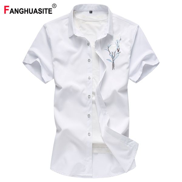 2020 summer new embroidered men's shirt slim soft embroidered solid color short-sleeved shirt plus size men 6xl 7xl 6916, White;black
2020 summer new embroidered men's shirt slim soft embroidered solid color short-sleeved shirt plus size men 6xl 7xl 6916, White;black