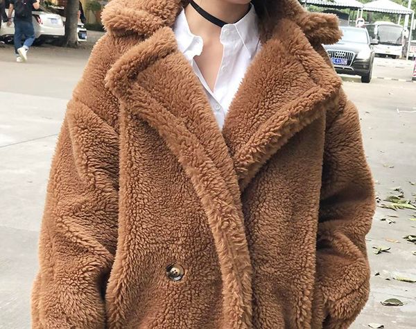 7 colors s- casual women woolen teddy long coat womens 2018 winter solid color loose female thicking wool blends coat, Black
7 colors s- casual women woolen teddy long coat womens 2018 winter solid color loose female thicking wool blends coat, Black