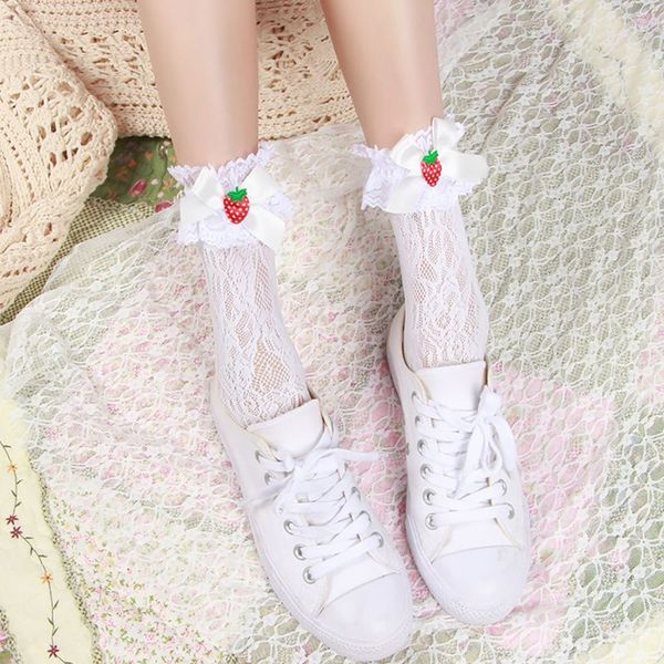 lolita crochet sheer floral lace knee high socks strawberry bowknot stockings new, Black;white
lolita crochet sheer floral lace knee high socks strawberry bowknot stockings new, Black;white