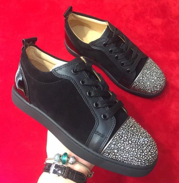 2019ss news fashion men women lady black suede silver crystal low sneakers casual flat shoes lace up boots red sole bottom
2019ss news fashion men women lady black suede silver crystal low sneakers casual flat shoes lace up boots red sole bottom