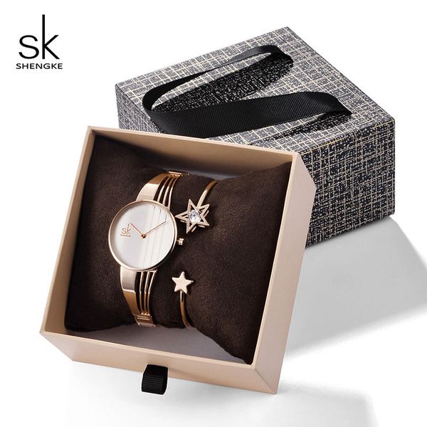 shengke women luxury quartz watch with crystal star bangle gold bracelet watches set 2019 new sk birthday gift for women, Slivery;brown
shengke women luxury quartz watch with crystal star bangle gold bracelet watches set 2019 new sk birthday gift for women, Slivery;brown