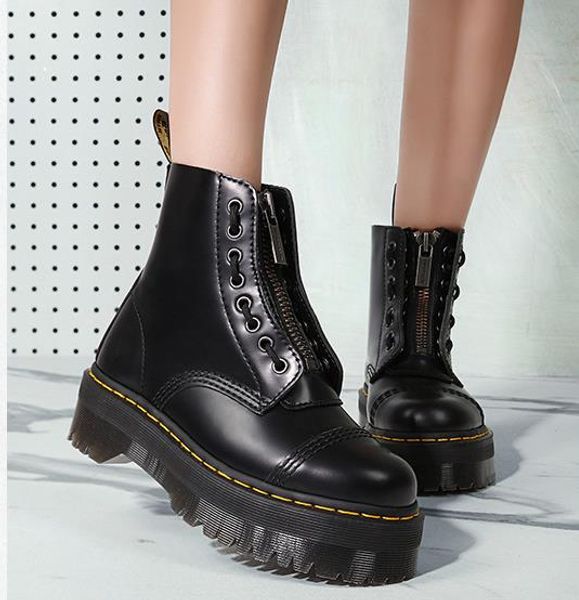 with box size 35 to 41 thick sole durable cowskin real leather martin boots luxury designer booties, Black
with box size 35 to 41 thick sole durable cowskin real leather martin boots luxury designer booties, Black