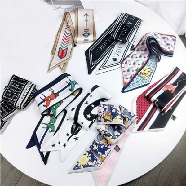 2019 women fashion ribbon silk scarf beautiful design neckerchief hair band bag handle wraps small neck silk scarves, Blue;gray
2019 women fashion ribbon silk scarf beautiful design neckerchief hair band bag handle wraps small neck silk scarves, Blue;gray