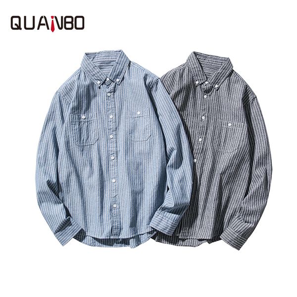 men's casual shirts quanbo striped mens loose trend plus size long sleeve for gray blue 5xl, White;black
men's casual shirts quanbo striped mens loose trend plus size long sleeve for gray blue 5xl, White;black