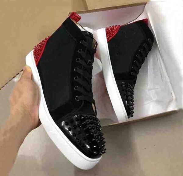 2020 men women junior spikes orlato high cut red bottom sneakers shoes red sole trainers, brand casual party wedding with box, Black
2020 men women junior spikes orlato high cut red bottom sneakers shoes red sole trainers, brand casual party wedding with box, Black