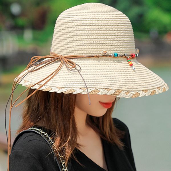 women's national style outdoor sun protection and shade big eaves straw national straw beach hat tourism basin hat, Blue;gray
women's national style outdoor sun protection and shade big eaves straw national straw beach hat tourism basin hat, Blue;gray