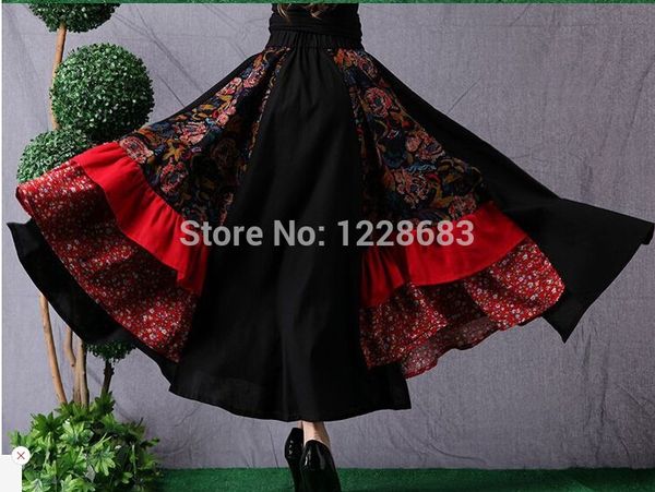 new year black and red long belly dance skirt gypsy clothing women lady gypsy costume, Black;red
new year black and red long belly dance skirt gypsy clothing women lady gypsy costume, Black;red