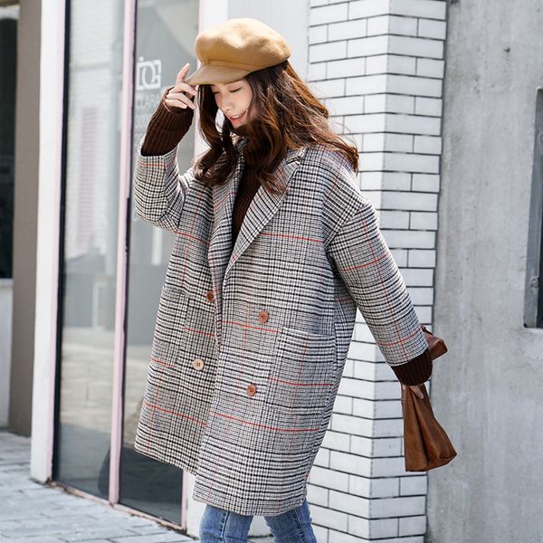 long dress cloth coat whom south korea checked the spring and autumn period and the woolen cloth coat type cocoon, Black
long dress cloth coat whom south korea checked the spring and autumn period and the woolen cloth coat type cocoon, Black
