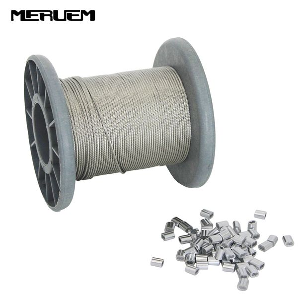 50m/100m 304 stainless steel wire rope alambre softer fishing lifting cable 1.2mm,1.5mm diameter+50/100 pcs sleeves aluminium
50m/100m 304 stainless steel wire rope alambre softer fishing lifting cable 1.2mm,1.5mm diameter+50/100 pcs sleeves aluminium