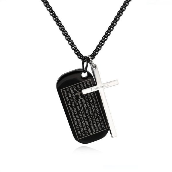 chain necklaces in fashion jesus cross necklace titanium steel jewelry black and white lettering bible pendant for women men, Silver
chain necklaces in fashion jesus cross necklace titanium steel jewelry black and white lettering bible pendant for women men, Silver