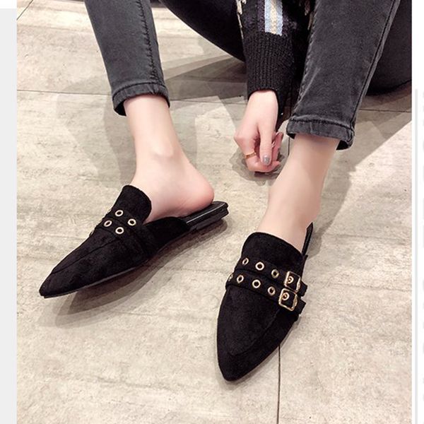 flock double square buckle belt sandals women sewing cover toe flipflops elegant pointed toe flats outdoor rivets sandalias 2020, Black
flock double square buckle belt sandals women sewing cover toe flipflops elegant pointed toe flats outdoor rivets sandalias 2020, Black