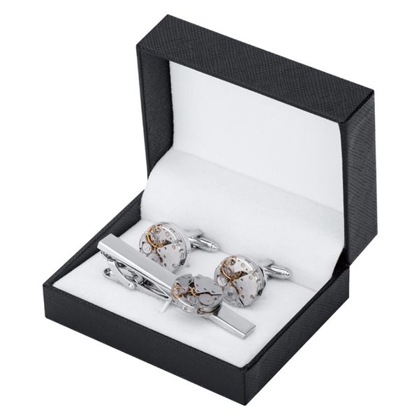 punk mechanical watch movement mens cufflinks tie clips set necktie pin tie bars clip clasp, Silver;golden
punk mechanical watch movement mens cufflinks tie clips set necktie pin tie bars clip clasp, Silver;golden