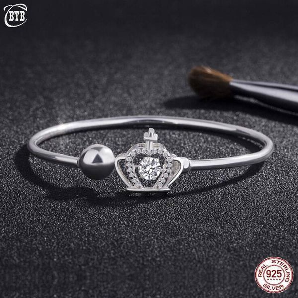 real 925 sterling silver cuff bangle shining zircon crown silver wedding bangles fashion jewelry for women birthday gift, Black
real 925 sterling silver cuff bangle shining zircon crown silver wedding bangles fashion jewelry for women birthday gift, Black
