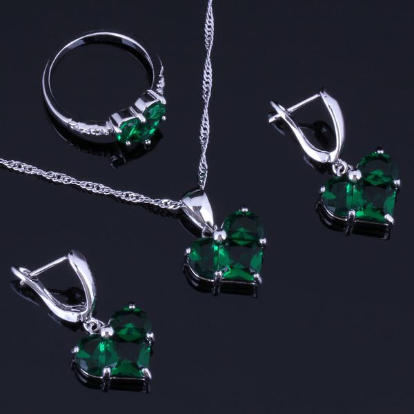 absorbing heart shaped green cubic zirconia 925 sterling silver jewelry sets for women earrings pendant chain ring v0979
absorbing heart shaped green cubic zirconia 925 sterling silver jewelry sets for women earrings pendant chain ring v0979