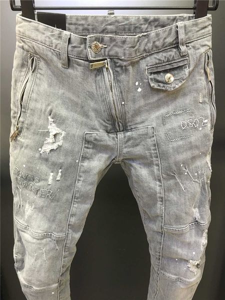 european mens zipper bird slim-leg dd-jeans ripped jeans streetwear holes patchwork stretch denim pants skinny pencil italy size w44-w54, Blue
european mens zipper bird slim-leg dd-jeans ripped jeans streetwear holes patchwork stretch denim pants skinny pencil italy size w44-w54, Blue