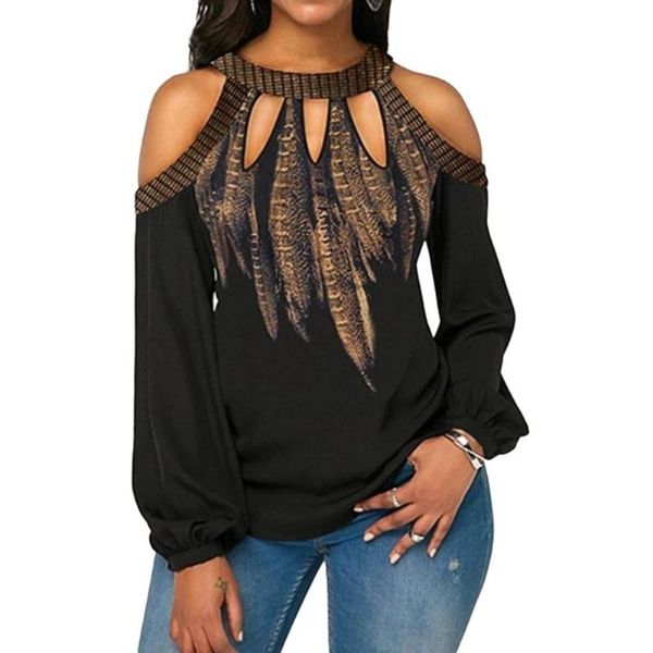 women's blouses & shirts stylish round neck chiffon blouse plus size s-5xl feather print women cold shoulder long sleeve shirt, White
women's blouses & shirts stylish round neck chiffon blouse plus size s-5xl feather print women cold shoulder long sleeve shirt, White