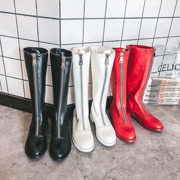 cinessd boots women 2019 new winter thick heel boots female round head front zipper mid-heel women's knight shoes, Black
cinessd boots women 2019 new winter thick heel boots female round head front zipper mid-heel women's knight shoes, Black