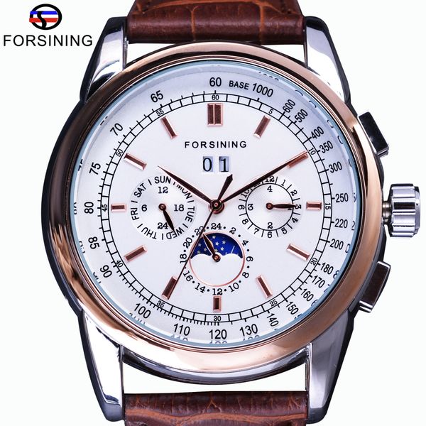 forsining rose golden moon phase design mechanical automatic watches calendar brown leather mens watch brand luxury clock, Slivery;brown
forsining rose golden moon phase design mechanical automatic watches calendar brown leather mens watch brand luxury clock, Slivery;brown