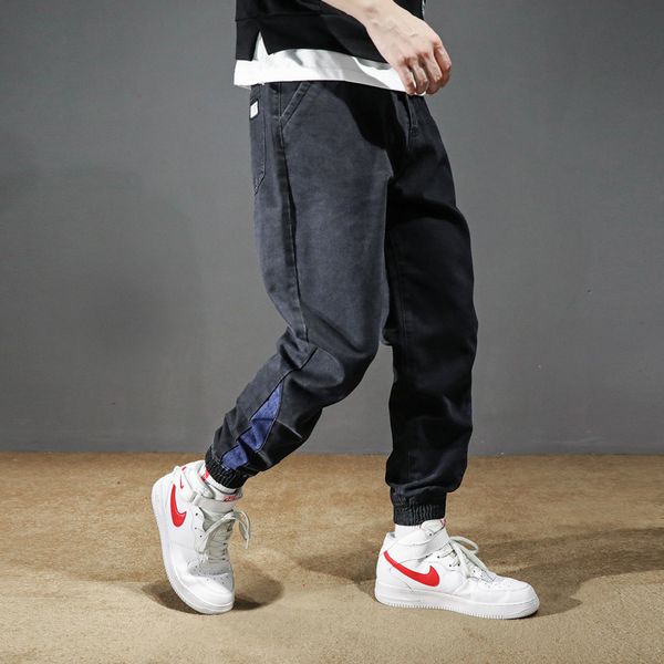 japanese style fashion men jeans loose fit spliced designer cargo pants slack bottom harem jeans streetwear hip hop men, Blue
japanese style fashion men jeans loose fit spliced designer cargo pants slack bottom harem jeans streetwear hip hop men, Blue