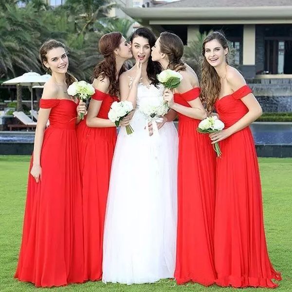off shoulder short sleeves a-line long chiffon bridesmaids dresses pleated formal spring garden honor of maid 2019 prom gowns, White;pink
off shoulder short sleeves a-line long chiffon bridesmaids dresses pleated formal spring garden honor of maid 2019 prom gowns, White;pink