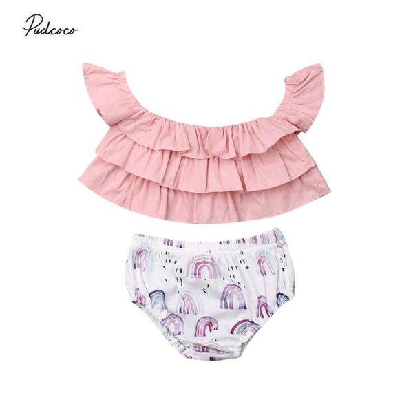 summer toddler baby girl off shoulder ruffle crop rainbow shorts briefs pants outfit, White
summer toddler baby girl off shoulder ruffle crop rainbow shorts briefs pants outfit, White