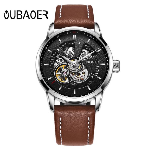 new fashion brand watch men's automatic mechanical watch men sports waterproof leather watches relogio masculino gift, Slivery;brown
new fashion brand watch men's automatic mechanical watch men sports waterproof leather watches relogio masculino gift, Slivery;brown