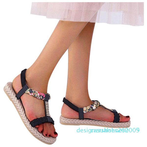 crystal t-type printed sandal for woman flower elastic band peep toe flat with sandals woman zapatos de mujer 2020 d05, Black
crystal t-type printed sandal for woman flower elastic band peep toe flat with sandals woman zapatos de mujer 2020 d05, Black