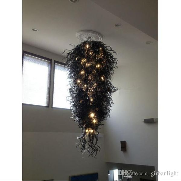 Custom Made Hand Blown Black Lamp Chandelier Light Villa Decor Modern Art Glass LED Bulbs Italian Style Designed Chandeliers
Custom Made Hand Blown Black Lamp Chandelier Light Villa Decor Modern Art Glass LED Bulbs Italian Style Designed Chandeliers