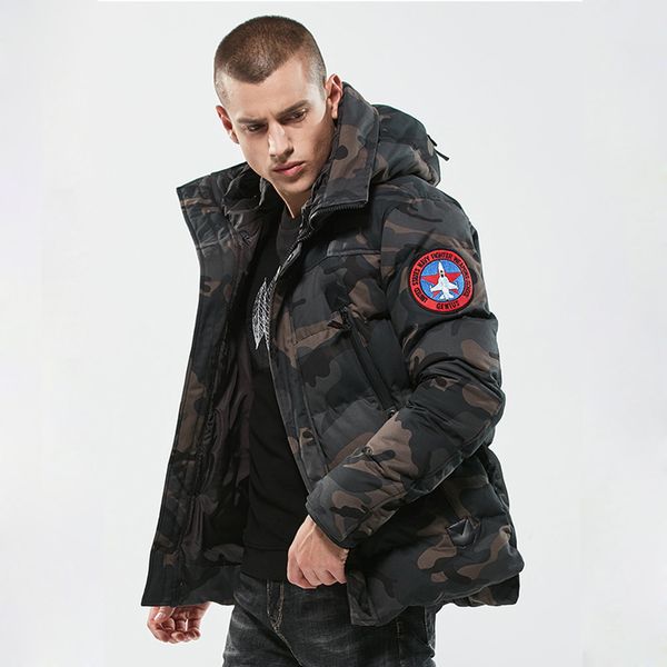 2018 new winter bomber jacket men thicken warm parkas hooded coat camouflage army embroider jacket padded male overcoat, Black;brown
2018 new winter bomber jacket men thicken warm parkas hooded coat camouflage army embroider jacket padded male overcoat, Black;brown