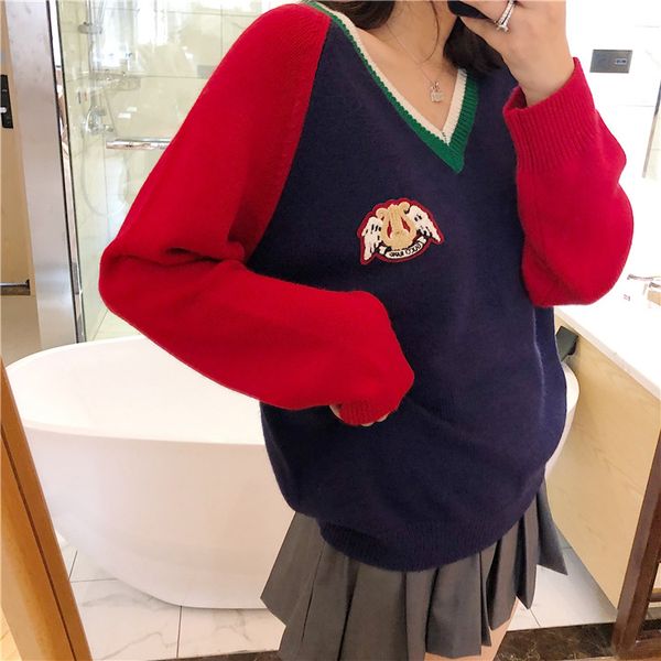 2019 autumn luxury women designer sweaters new retro college wind v-neck pullover loose sweater women sweater plus size s-l, White;black
2019 autumn luxury women designer sweaters new retro college wind v-neck pullover loose sweater women sweater plus size s-l, White;black