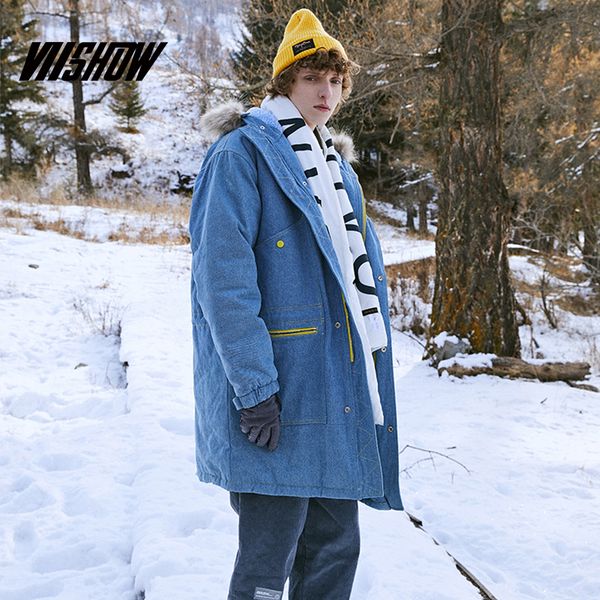 viishow2019 winter new cotton men's tide brand men's retro medium long cotton warm hooded jacket, Black
viishow2019 winter new cotton men's tide brand men's retro medium long cotton warm hooded jacket, Black