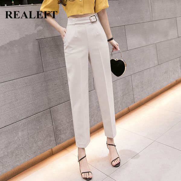 realeft spring summer korean style women's formal harem pants pockets high waist office lady ankle-length pants 2020 new, Black;white
realeft spring summer korean style women's formal harem pants pockets high waist office lady ankle-length pants 2020 new, Black;white