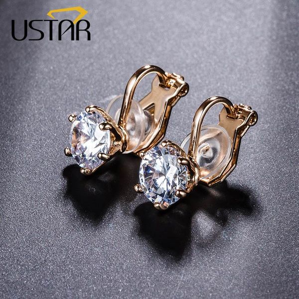 ustar 8mm cubic zirconia clip earrings for women rose gold color fashion jewelry earrings female wedding party gift quality, Silver
ustar 8mm cubic zirconia clip earrings for women rose gold color fashion jewelry earrings female wedding party gift quality, Silver