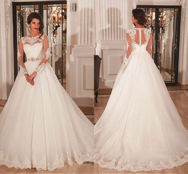 a-line long sleeves wedding dresses dubai african white bridal gowns with jewel neck covered button crystal belt sweep train gowns dh4200
a-line long sleeves wedding dresses dubai african white bridal gowns with jewel neck covered button crystal belt sweep train gowns dh4200