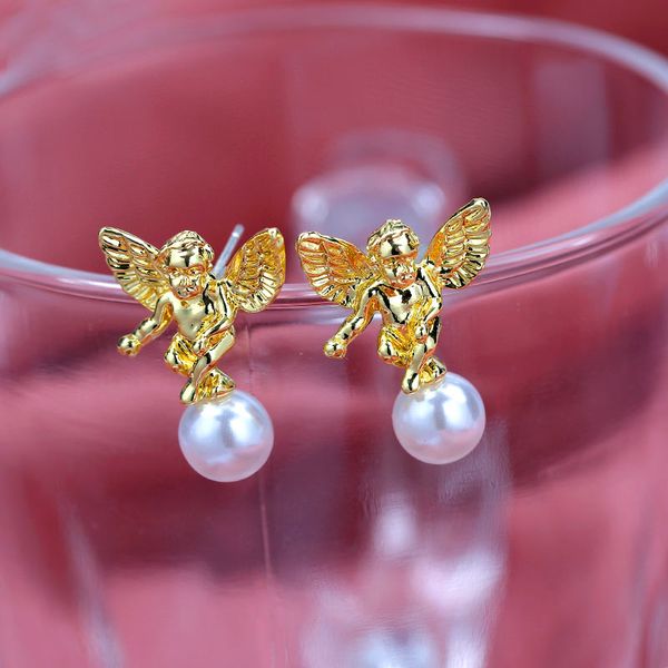 creative cute cupid angel stud earrings shining gold silver color metal earrings 2020 new aesthetic chic jewelry for women gift, Golden;silver
creative cute cupid angel stud earrings shining gold silver color metal earrings 2020 new aesthetic chic jewelry for women gift, Golden;silver