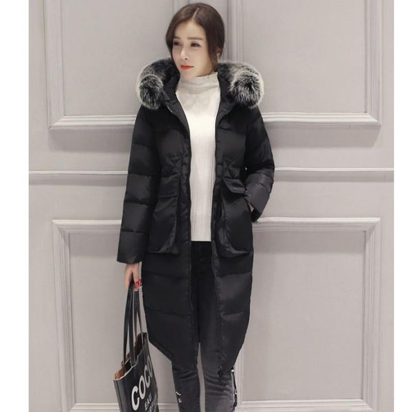 fashion-new women down jacket ladies long thick large fur collar over the knee slim slimming winter wear winter clothes, Black
fashion-new women down jacket ladies long thick large fur collar over the knee slim slimming winter wear winter clothes, Black