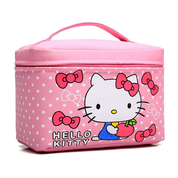 

women cute hello kitty make up bag cosmetic cases pu leather beauty vanity makeup organizer travel toiletry wash storage pouch