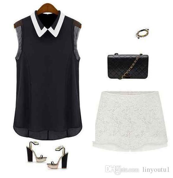 new shirt doll collar mesh chiffon shirt trend sleeveless slim vest black and white color matching lapel shirt
new shirt doll collar mesh chiffon shirt trend sleeveless slim vest black and white color matching lapel shirt