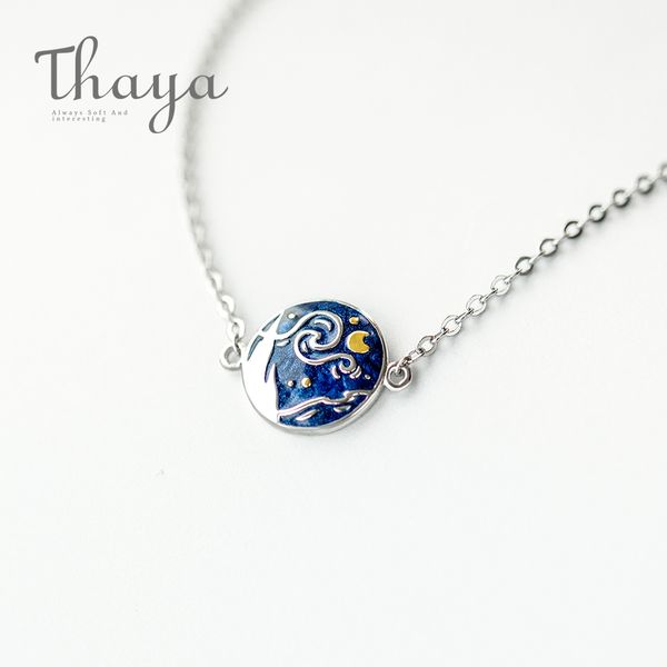 thaya van gogh enamel cloisonne plated bracelet star moon night oil painting s925 silver bracelet jewelry for women gift c19021501, Black
thaya van gogh enamel cloisonne plated bracelet star moon night oil painting s925 silver bracelet jewelry for women gift c19021501, Black