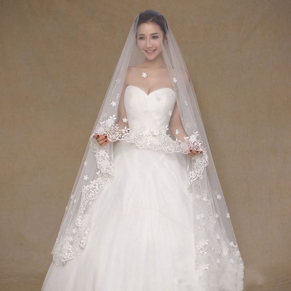 2.5 meters luxurious wedding veils for bridal lace edge with flowers and beaded wedding accessories voile mariage, Black
2.5 meters luxurious wedding veils for bridal lace edge with flowers and beaded wedding accessories voile mariage, Black
