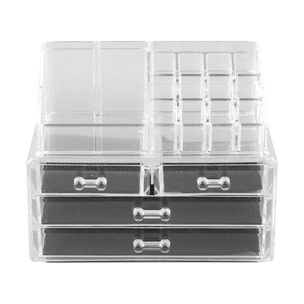 4 drawer storage jewelry box clear acrylic cosmetic makeup organizer tool holder lipstick dresser stand case, Black;blue
4 drawer storage jewelry box clear acrylic cosmetic makeup organizer tool holder lipstick dresser stand case, Black;blue