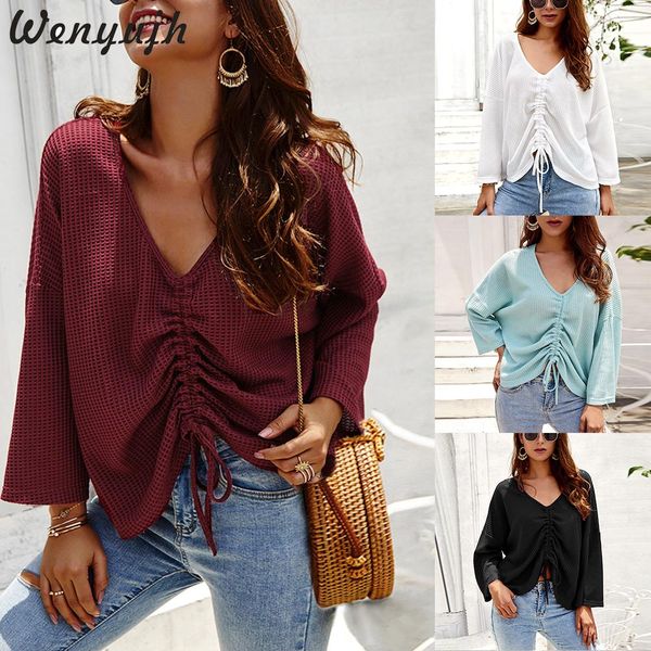 wenyujh new v-neck autumn winter women's blouses solid casual wrap front long sleeve loose fit basic girl blouse shirt, White
wenyujh new v-neck autumn winter women's blouses solid casual wrap front long sleeve loose fit basic girl blouse shirt, White