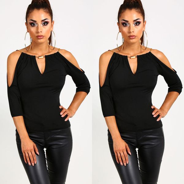 women designer shirts women clothes new fashion women chic summer off shoulder solid black ladies v neck loose casual, White
women designer shirts women clothes new fashion women chic summer off shoulder solid black ladies v neck loose casual, White