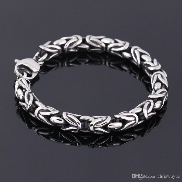 men bracelets jewelry punk retro byzantine style stainless steel casting bracelet chains&links 2017 cool party gift mb85, Black
men bracelets jewelry punk retro byzantine style stainless steel casting bracelet chains&links 2017 cool party gift mb85, Black