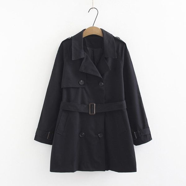 black double breasted mid-long trench women coat turn down collar belt trench coat cloak mujer plus size windbreaker, Tan;black
black double breasted mid-long trench women coat turn down collar belt trench coat cloak mujer plus size windbreaker, Tan;black
