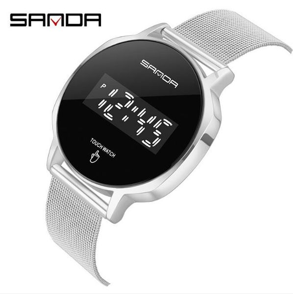 sanda new version of the fashion touch screen multifunctional simple couple watch waterproof electronic watches, Slivery;brown
sanda new version of the fashion touch screen multifunctional simple couple watch waterproof electronic watches, Slivery;brown