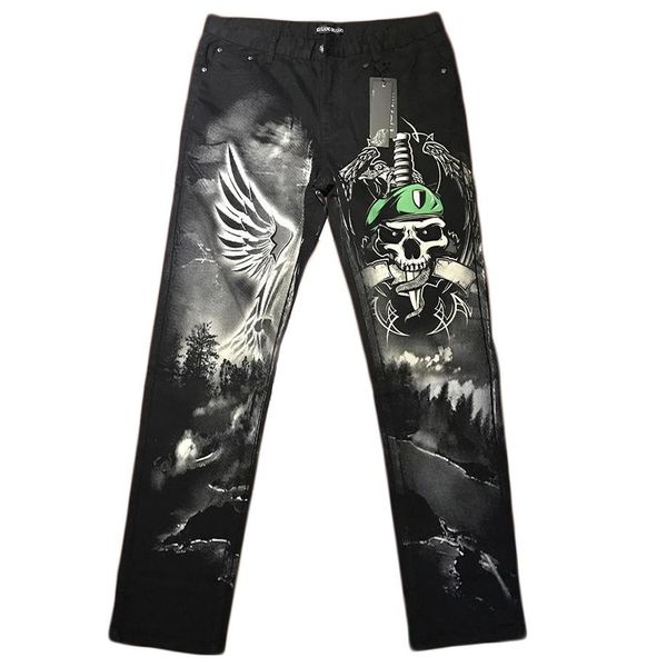 fashion men's jeans human skeleton skull printing street personality brand male straight male jeans pants new, Blue
fashion men's jeans human skeleton skull printing street personality brand male straight male jeans pants new, Blue